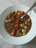 Lentejas con chirivía y alga kombu