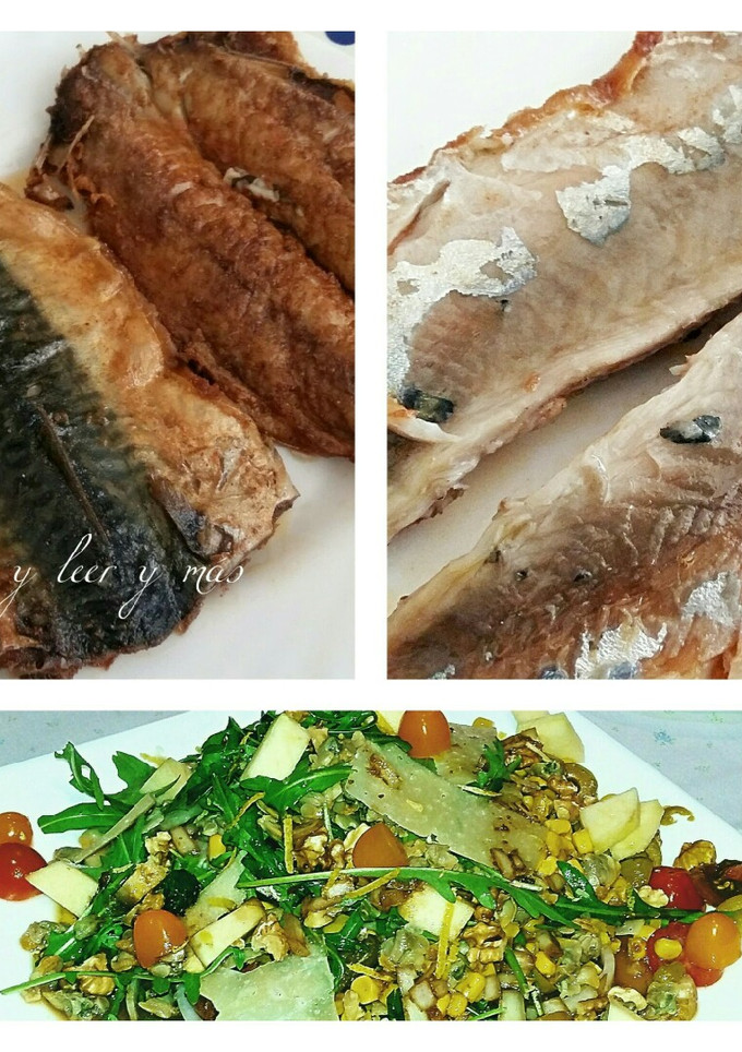 Una foto de Caballa frita marinada con pimentón, ajo y aceite