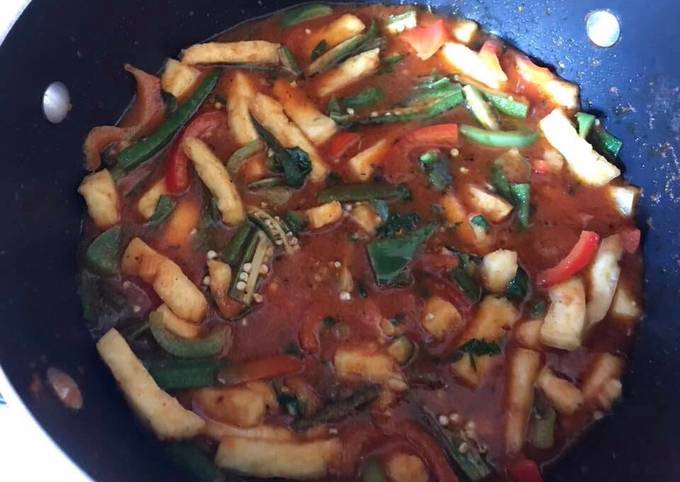 Recipe of Super Quick Homemade Lady finger and paneer sabzi
