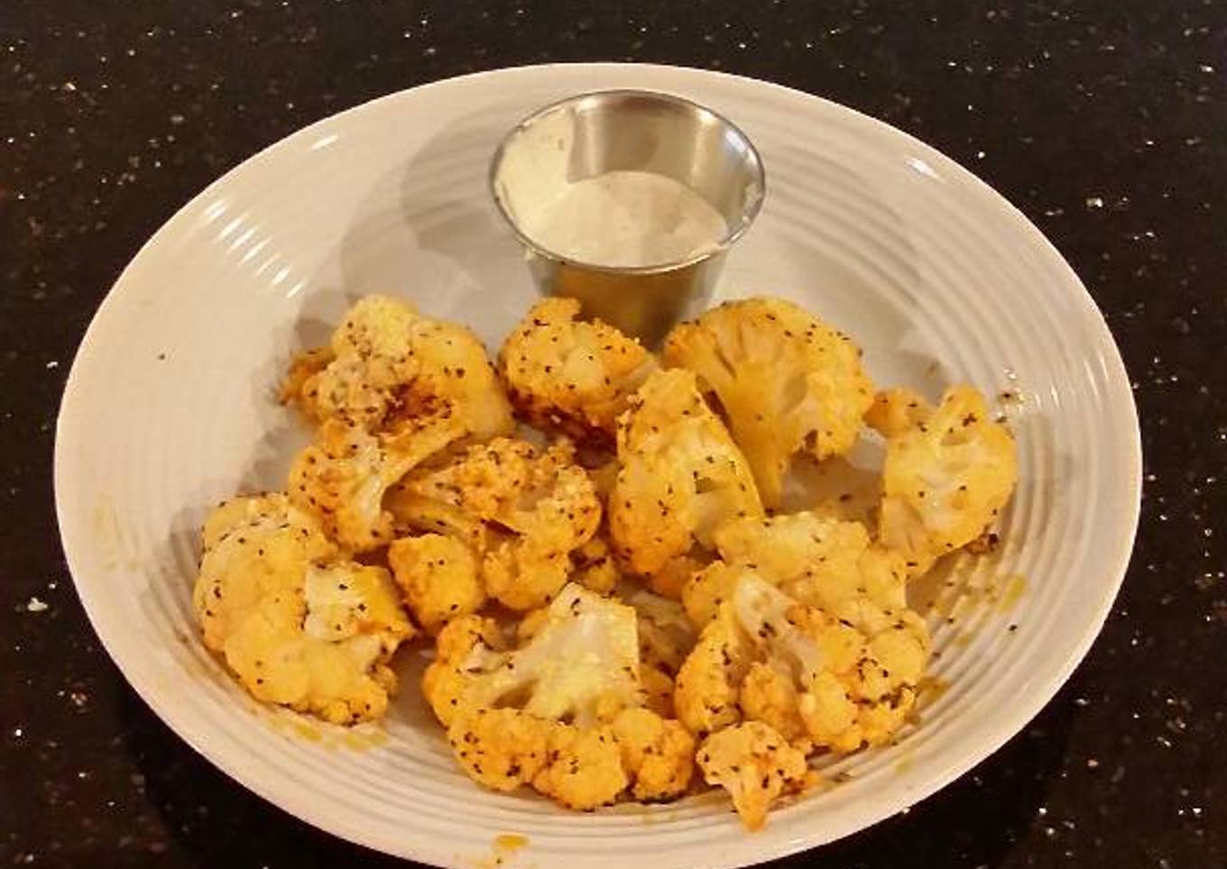 Romano Cheese Crusted Spicy Cauliflower Bites