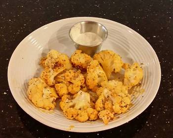 Fresh, Prepare Recipe Romano Cheese Crusted Spicy Cauliflower  Bites Savory Delicious