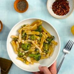 A picture of Pasta with Charred Broccoli, Feta, and Lemon.