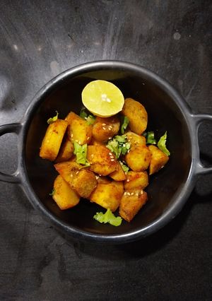 A picture of Roasted Sweet potato chaat.