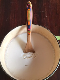A picture of California Farm Greek Yoghurt and Bokashi Whey.