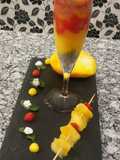 Mango smoothie combine with watermelon pulp
