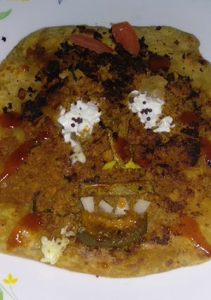 A picture of Burnt Face Keema Parantha.