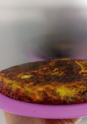 Una foto de Tortilla de zapallito y zanahoria