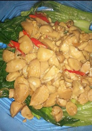 Foto resep Pokcoy siram jamur bakso