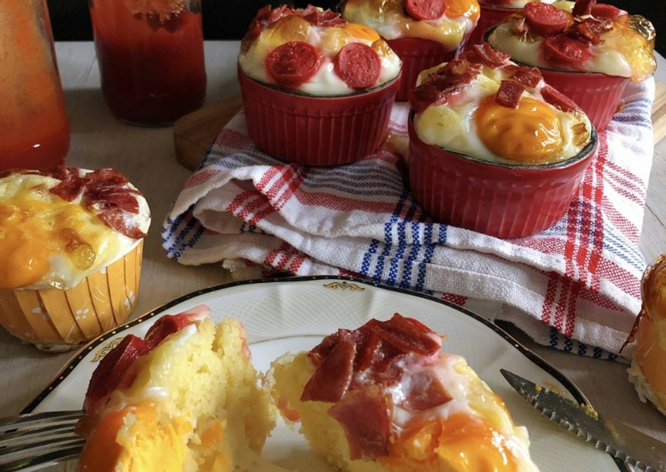 Ham, Sausages and Cheese Egg Bread