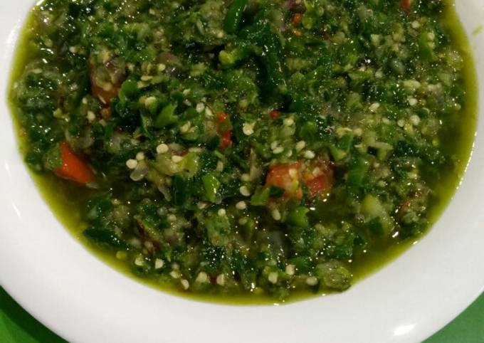 Ini dia! Resep buat Sambal cabe ijo ala padang  nagih banget