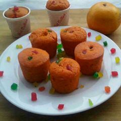 A picture of Orange cup cake.