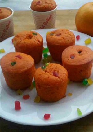 A picture of Orange cup cake.