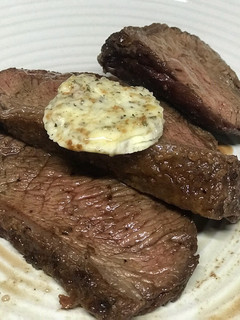 A picture of Super Easy Beef with Sage & Basil Butter.
