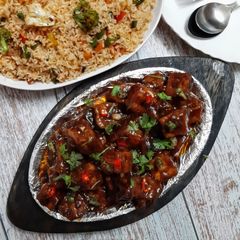 A picture of Chinese style Chilli Paneer.