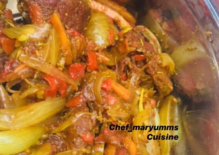 Steps to Make Homemade Spicy pepper chicken by Chef_Maryumms_cuisine🌸