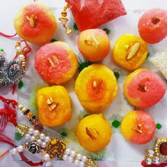 A picture of Coconut Sweets (With Thandai and Roohafza flavour).