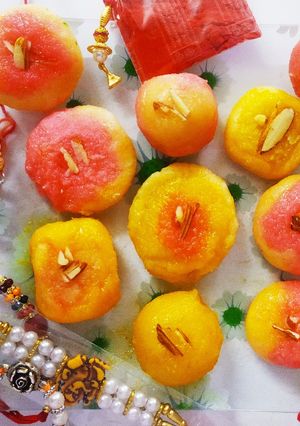 A picture of Coconut Sweets (With Thandai and Roohafza flavour).
