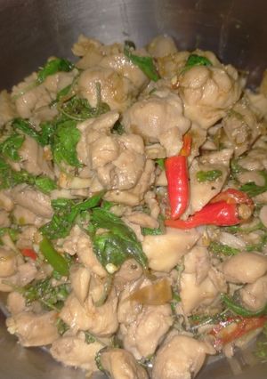 รูปของ ผัดกะเพราน่องไก่ (แบบแห้ง)