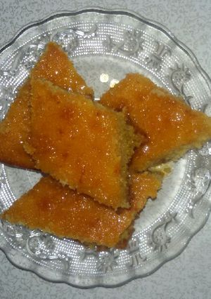 صورة لوصفة كيك البسبوسة بصوص البرتقال
