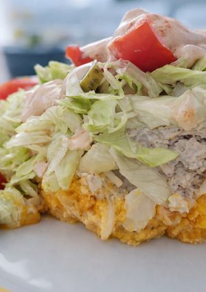'Naked' fitt BigMac édesburgonyával recept fotója