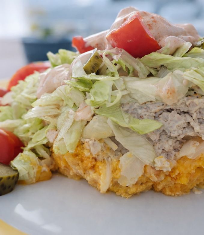 'Naked' fitt BigMac édesburgonyával recept fotója