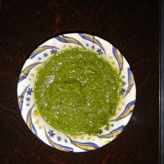 A picture of Singri matar ki green chutney.
