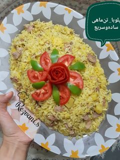 عکسی از دستور پلو و تن ماهی