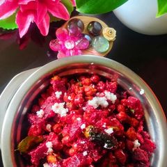A picture of Beetroot kale chane ki sabji.