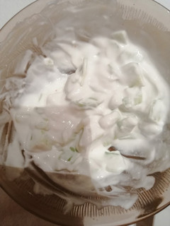 A picture of Tarator salad without garlic 🥗.