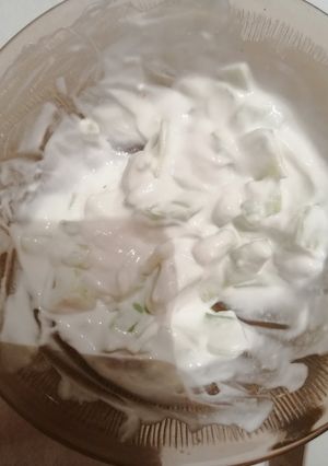 A picture of Tarator salad without garlic 🥗.