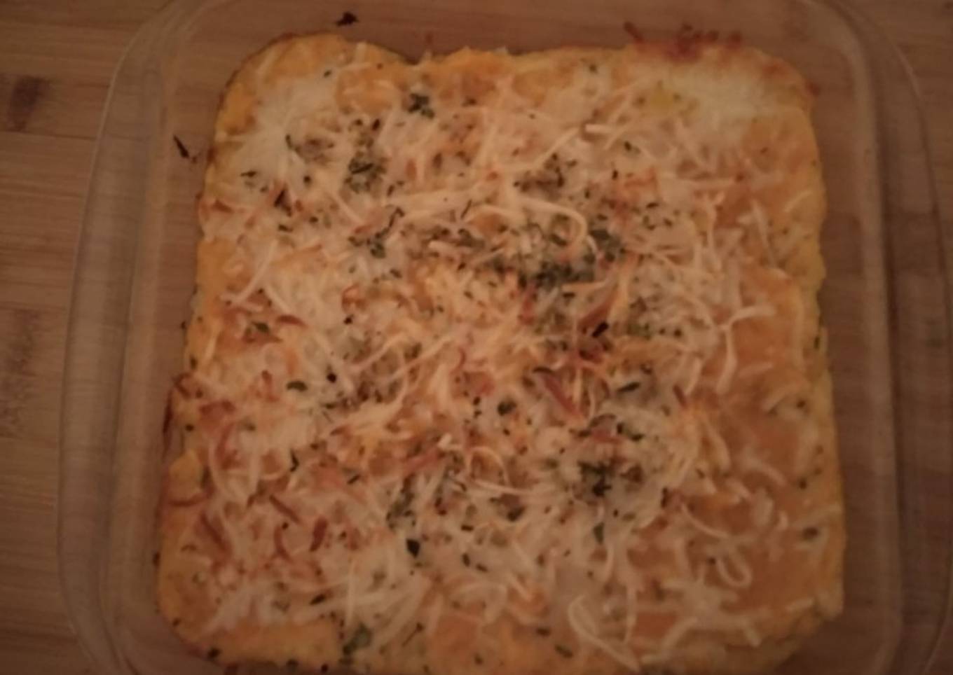 Crema de calabaza y patatas, gratinada