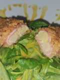 Spargel-Cordon Bleu auf Feldsalat