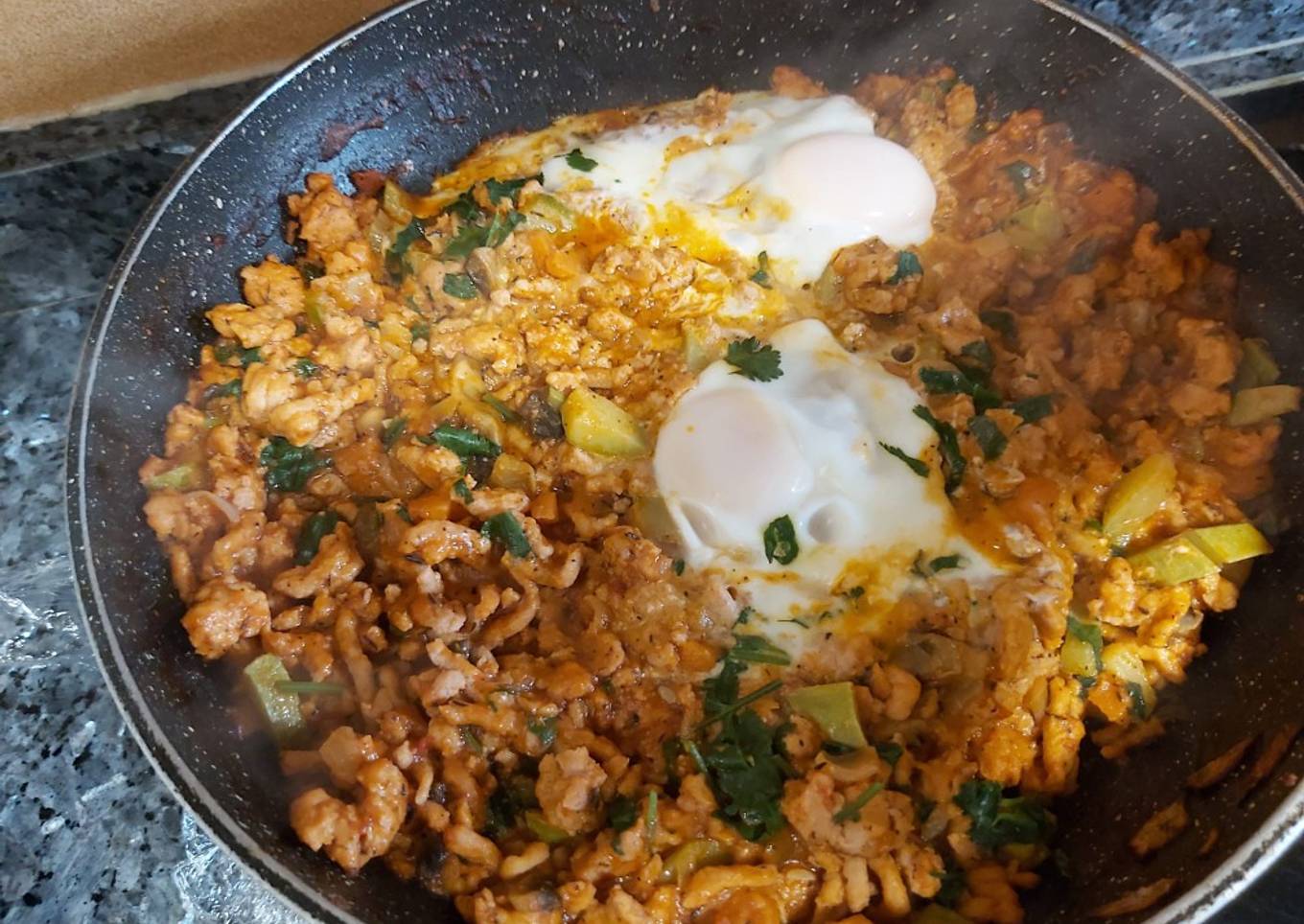 Cazuela de carne picada con verduras