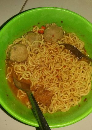 Foto resep Ramen BonCabe with Bakso Kuah Sogood(rumahan)