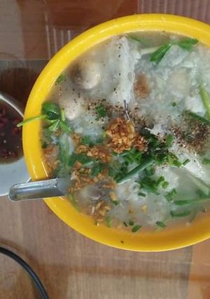 Hình của món Cháo cá lóc rau đắng đậm chất miền tây 🦈🦈🐬🐬🐋🐳🐟🐟🐠🐠🥬🥬.