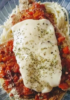 Una foto de Mila de Cerdo a la Napolitana con Tallarines con Crema🇦🇷❤️
