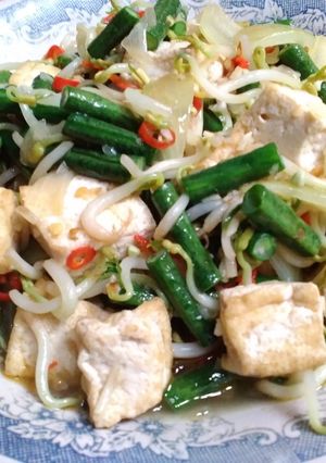 Foto resep Tumis Kacang panjang, tauge, tahu