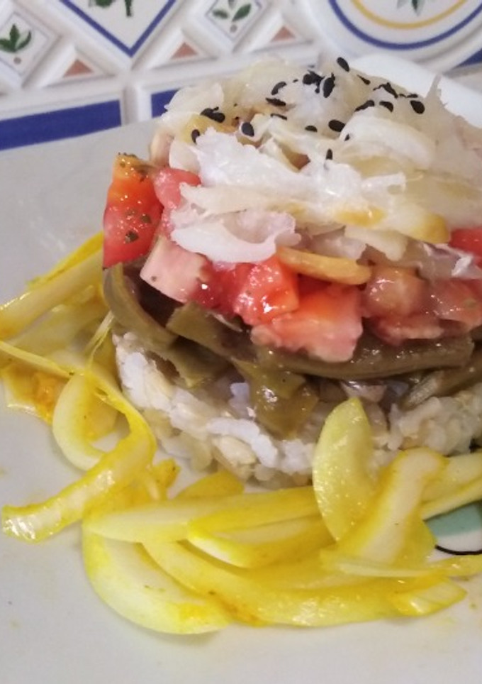 Una foto de Arroz con judías verdes y bacalao