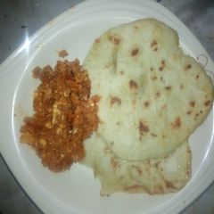 Chapatti with egg sauce A picture of Chapatti with egg sauce.