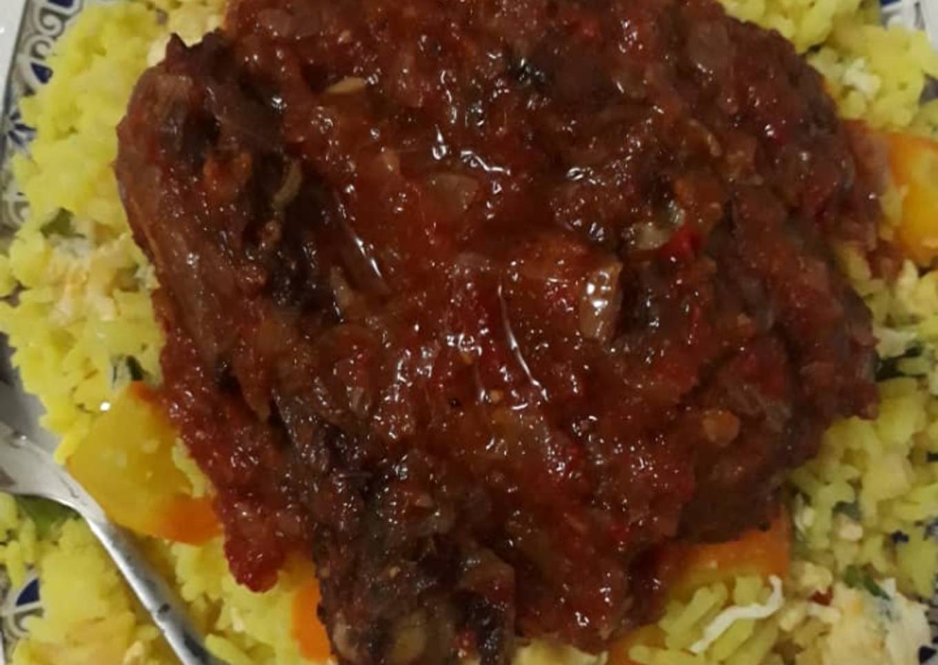 Chinese rice and stew