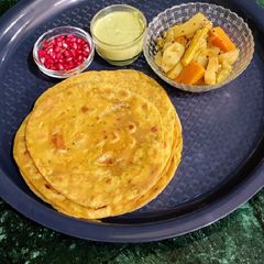 Jowar/Sorghum Pizza Parathas A picture of Jowar/Sorghum Pizza Parathas.