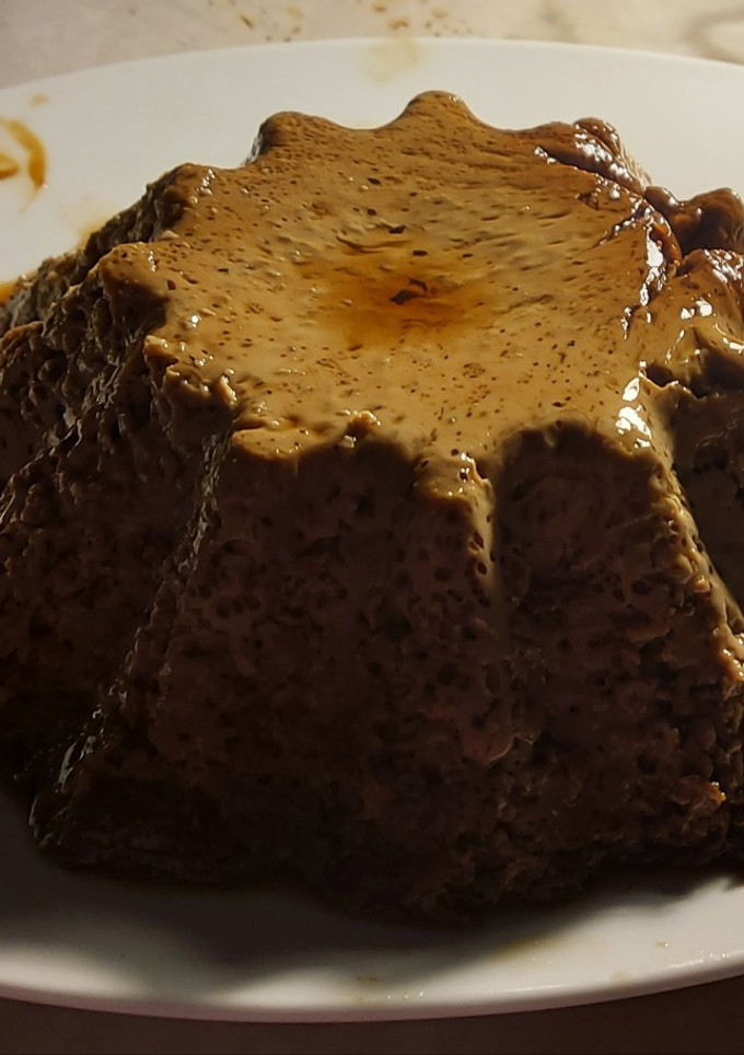Una foto de Flan de café microondas
