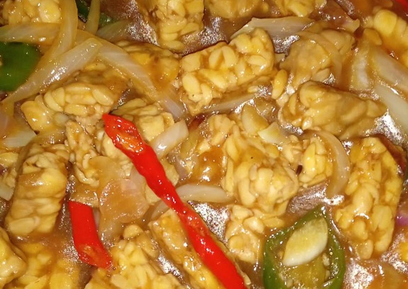 Tumis tempe saori saus tiram