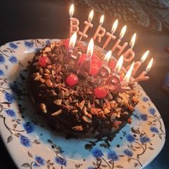 A picture of Eggless Banana walnuts cake.