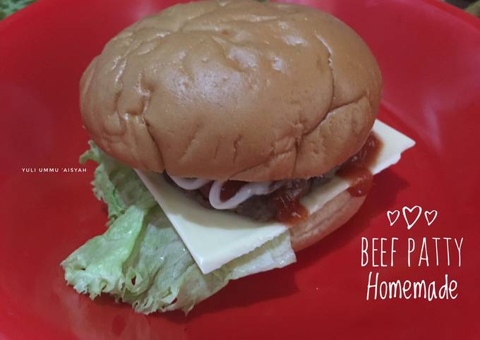 Resep: Burger dengan beef patty homemade Yang Enak