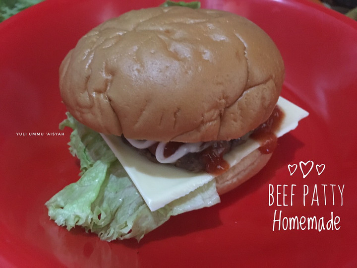 Resep: Burger dengan beef patty homemade Yang Enak