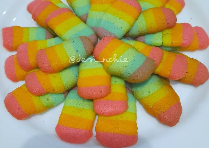 Cara Masakan Resep Lidah Kucing Rainbow🌈