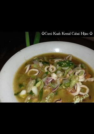Foto resep Cumi Kuah Kental Cabai Hijau 👌