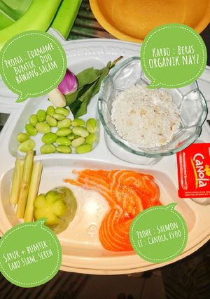 Foto resep Mpasi 6m bubur salmon labu siam