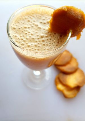 A picture of Chikoo milkshake.